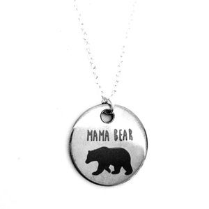 Mama Bear Necklace on .925 Sterling Silver Chain